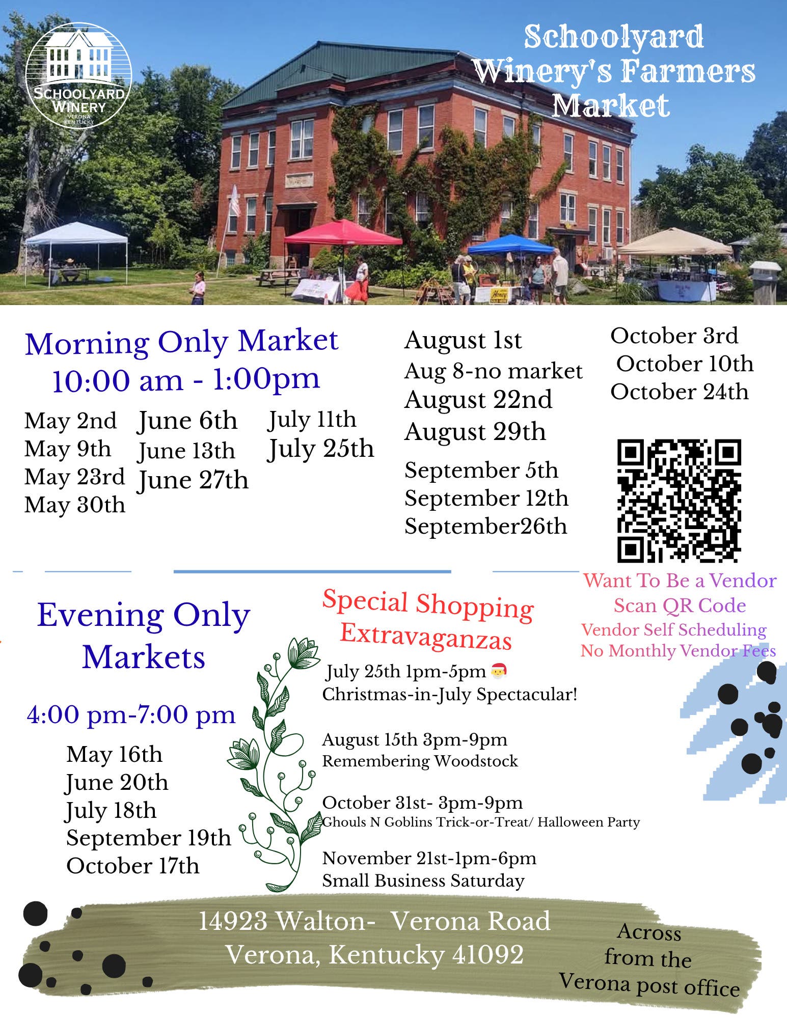 Schoolyard Winery's Farmers Market