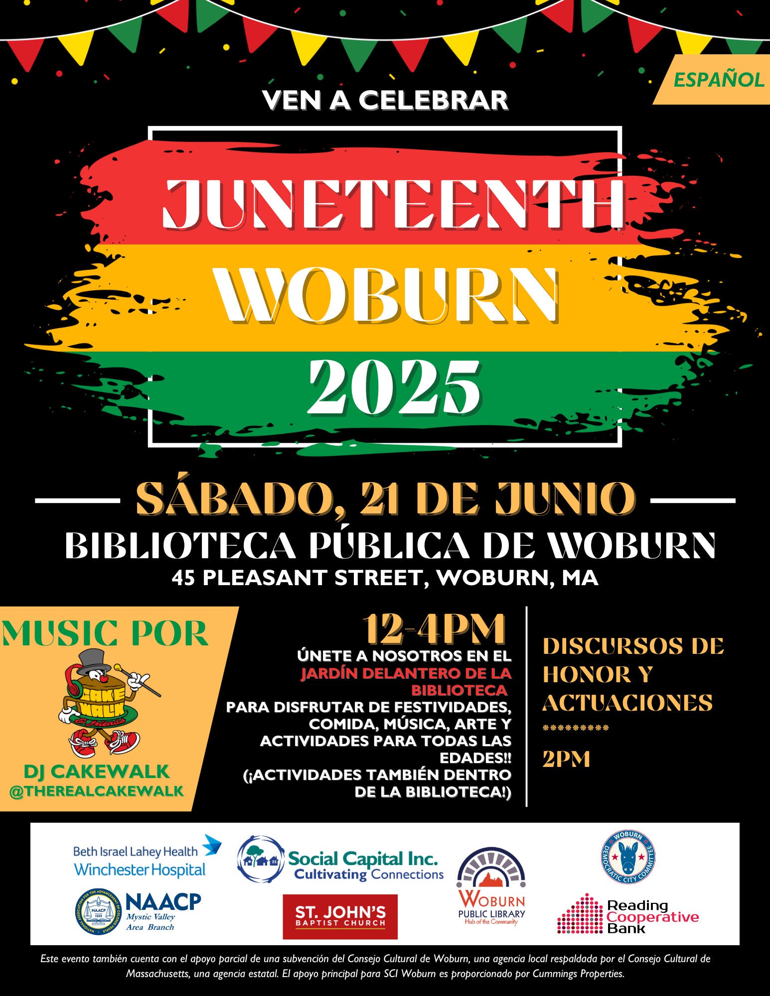 ¡La quinta celebración anual del Juneteenth en Woburn será el 21 de junio!