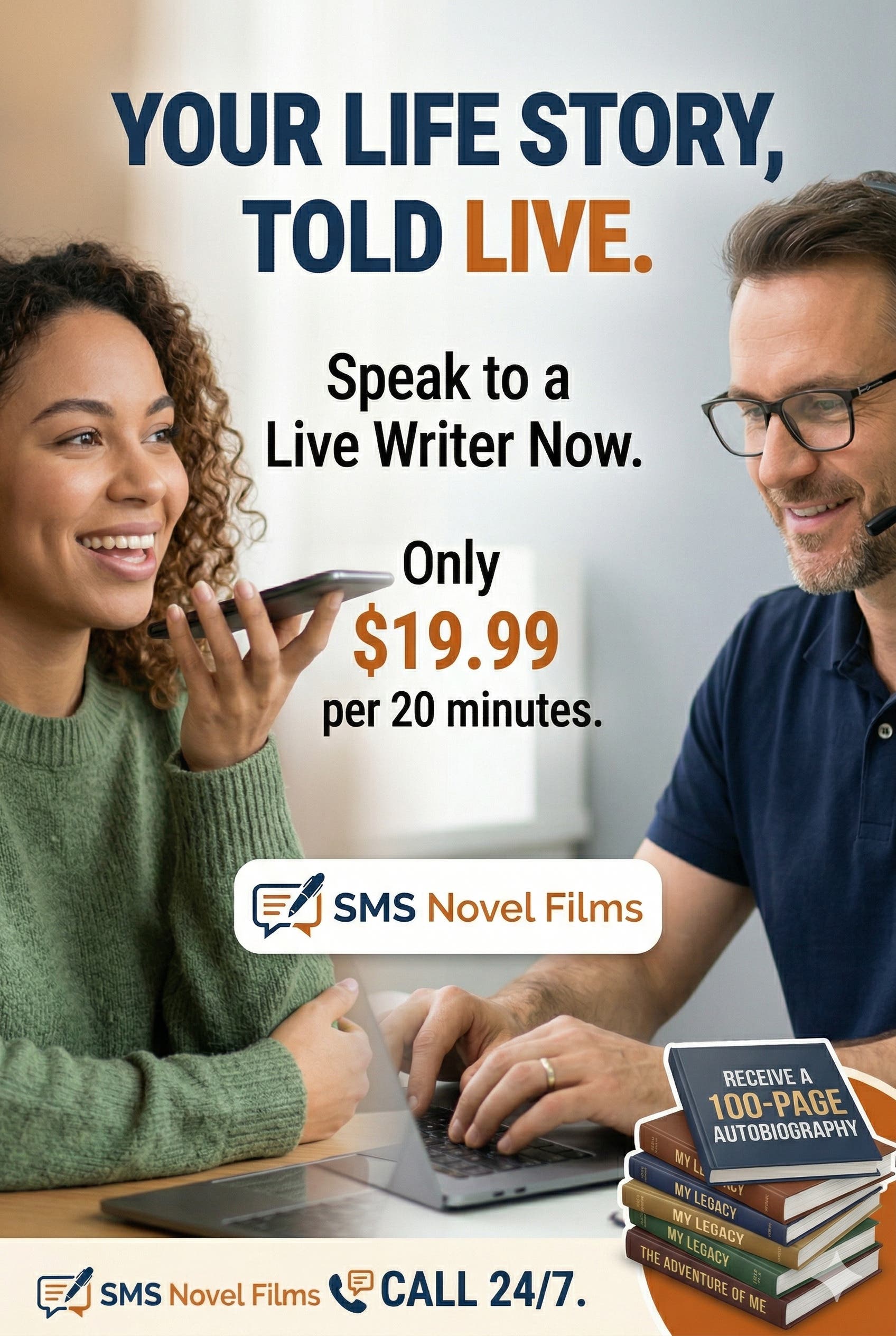 Call To Autobiography: Have Your Life Story Written as a Book Via a 20 Minute Phone Call!