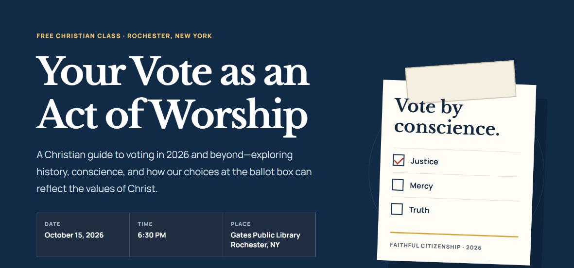Filmed Lecture and Open Discussion: Your Vote as a Act of Worship