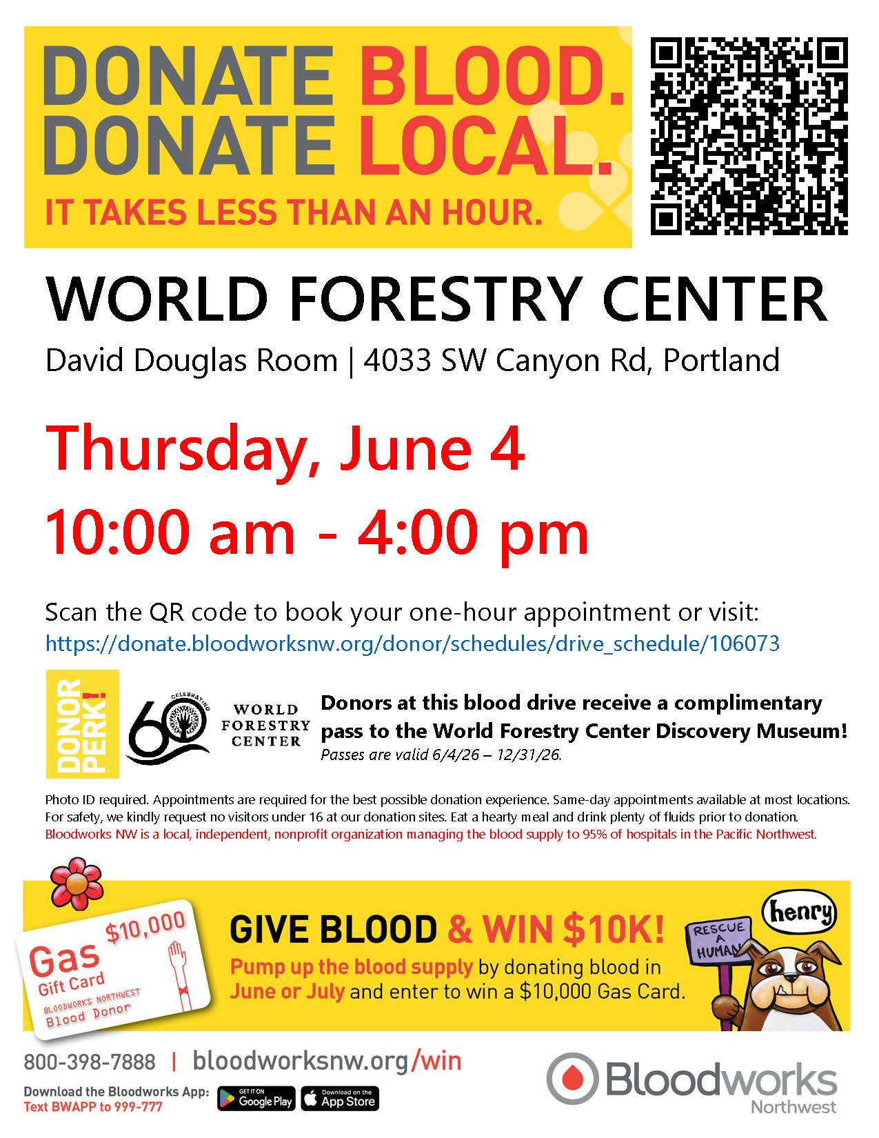 Nonprofit Blood Drive at World Forestry Center | Bloodworks Northwest
