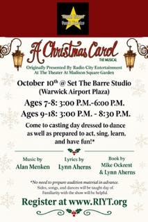 Casting for RI Youth Theatre's production of A Christmas Carol, the Musical