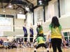 Jeremy goes up and over three defenders to start the scoring in the 2nd set.