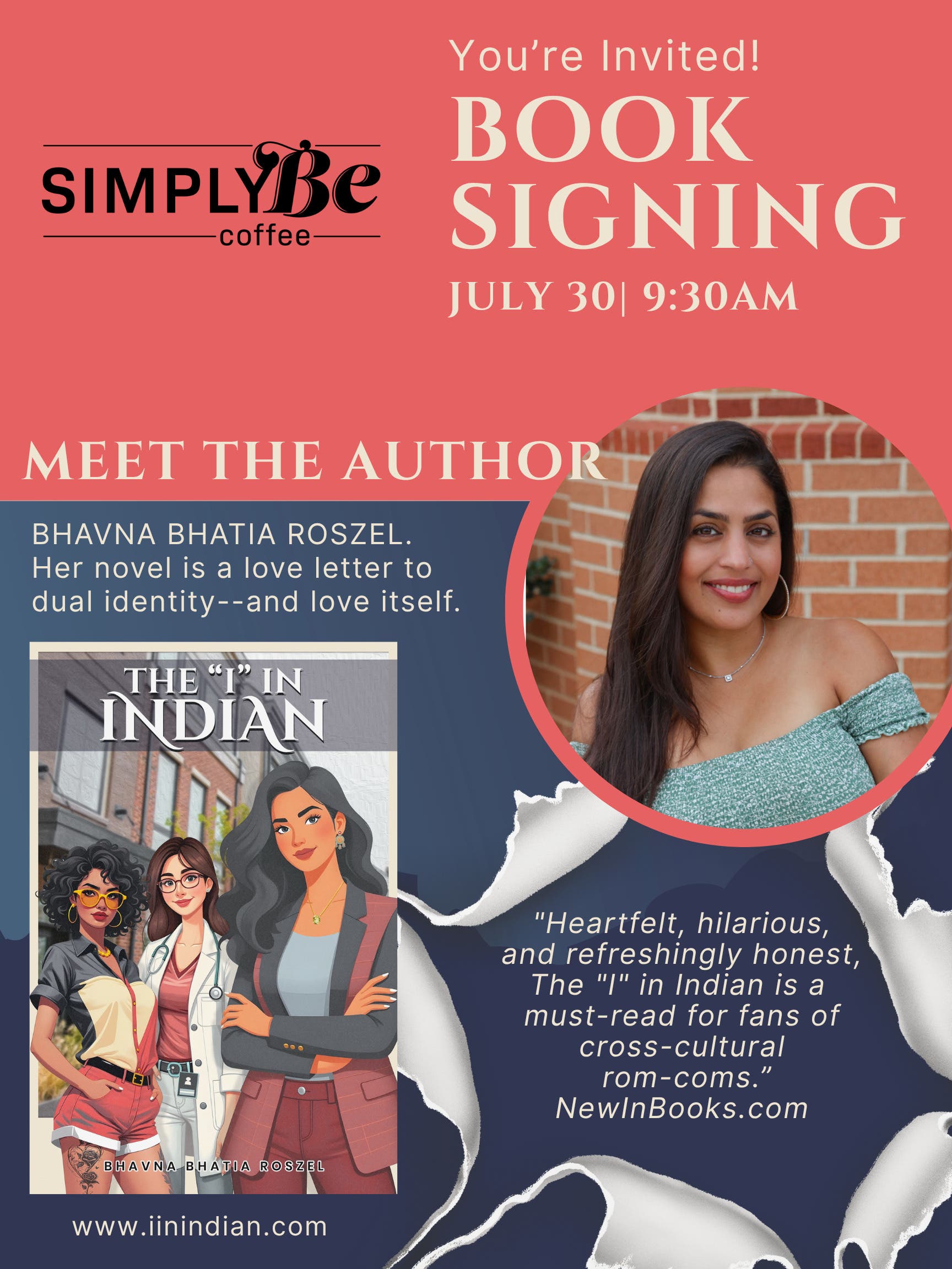 Live Book Reading with Local Author Bhavna Bhatia Roszel