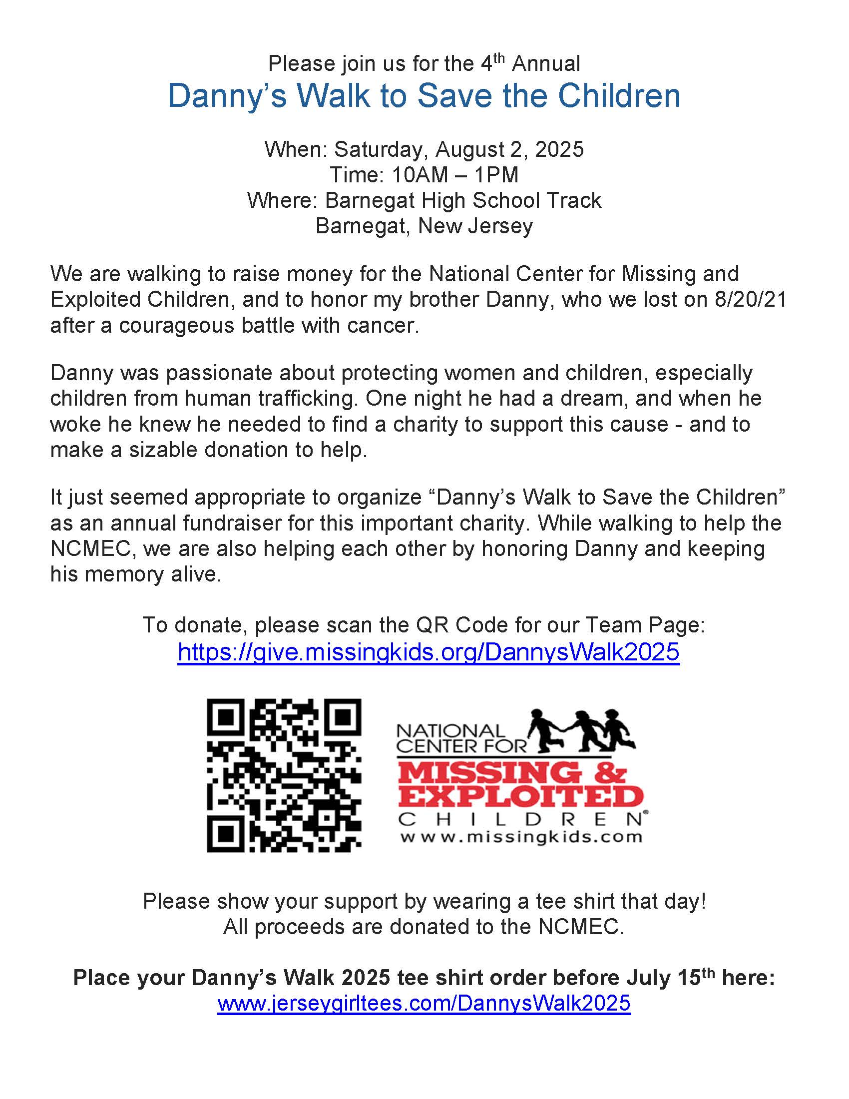 Danny's Walk to Save the Children