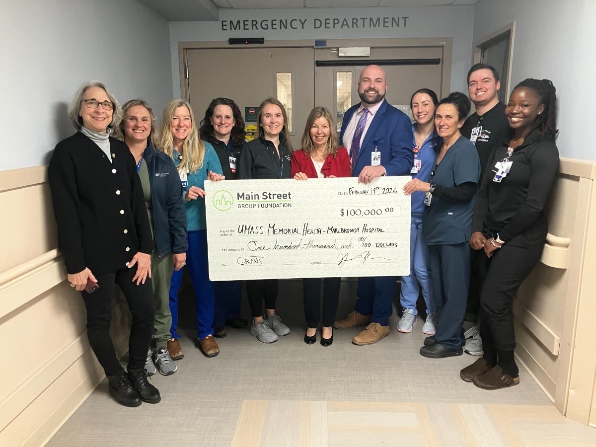 UMass Memorial Health has received a $100,000 gift from Main Street Group Foundation. The funding will go toward the expansion and renovation of the emergency department at UMass Memorial Medical Center's Marlborough Campus.