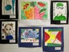 Student work samples from the Woodland School Art Show, featuring the "Glow-in-the-Dark: Glow Gallery."