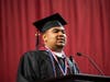 Student speaker William Stafford at Clark University’s Class of 2026 commencement ceremony on Monday.