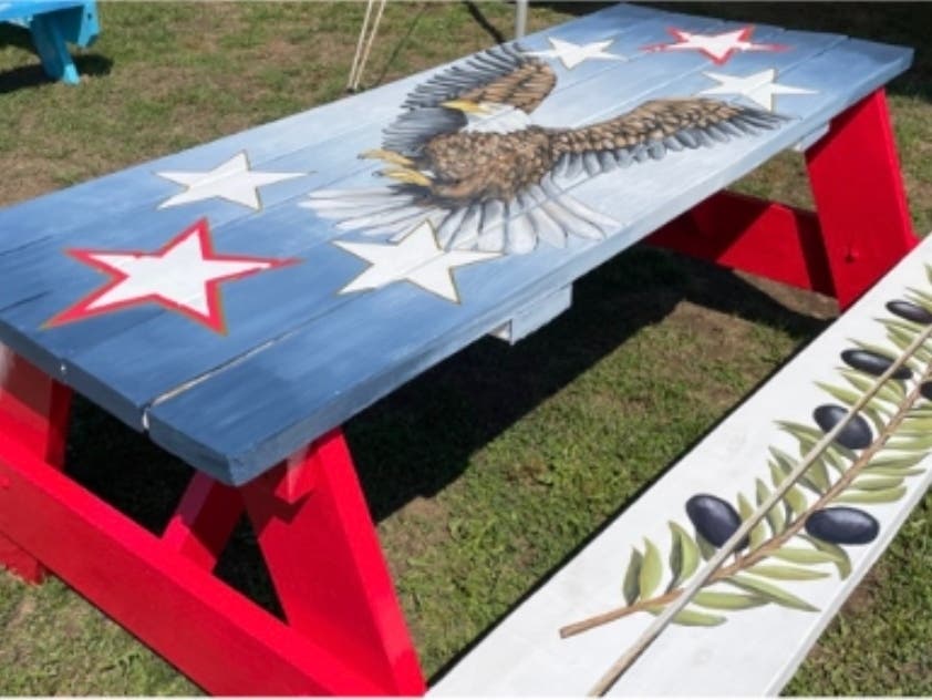 "Peace Protectors" by Kaylin Holmes, completed for the 2022 Brush to Table Public Art Project. 