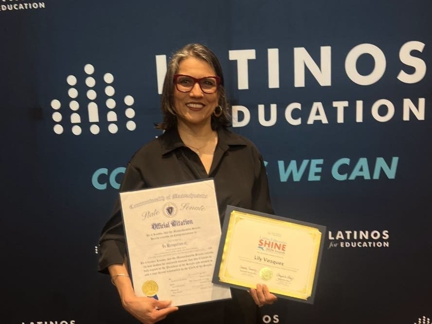Lily Vasquez of Milford High School and Yvonne Fitzgerald of Millis High School were nominated by state Sen. Becca Rausch (D - Norfolk, Worcester and Middlesex) for the Latino Educators Shine Awards