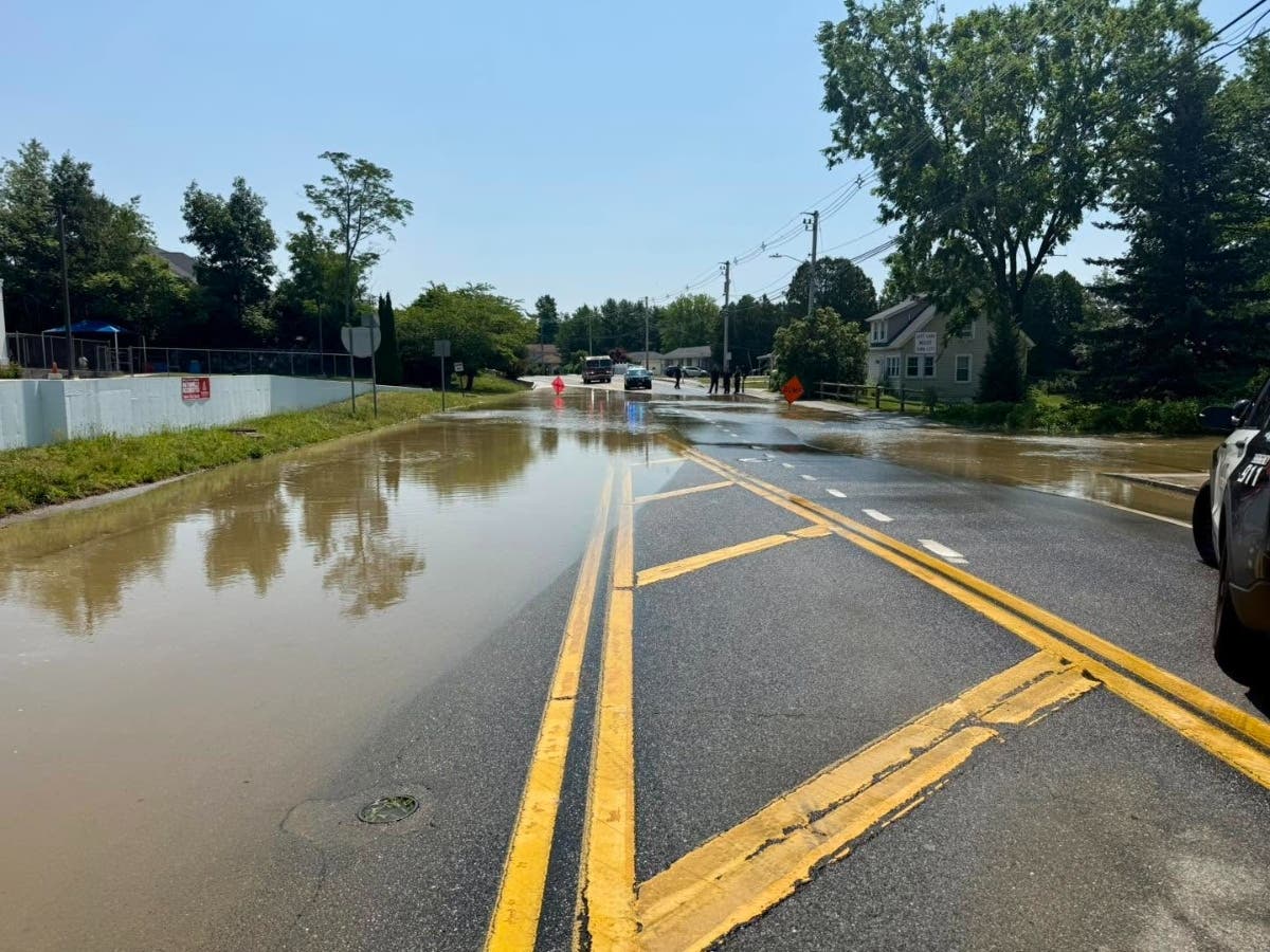 Main Street in Shrewsbury is completely closed in front of 176 Main St. due to a water main break, according to police.