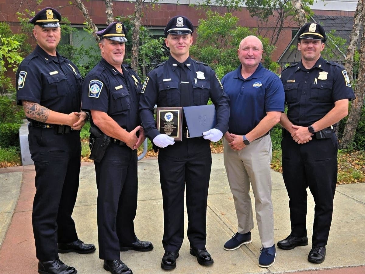 Officer Rio K. Ferguson was one of 34 officers in Academy Class 01-26 who graduated from Worcester Technical High School on Friday.