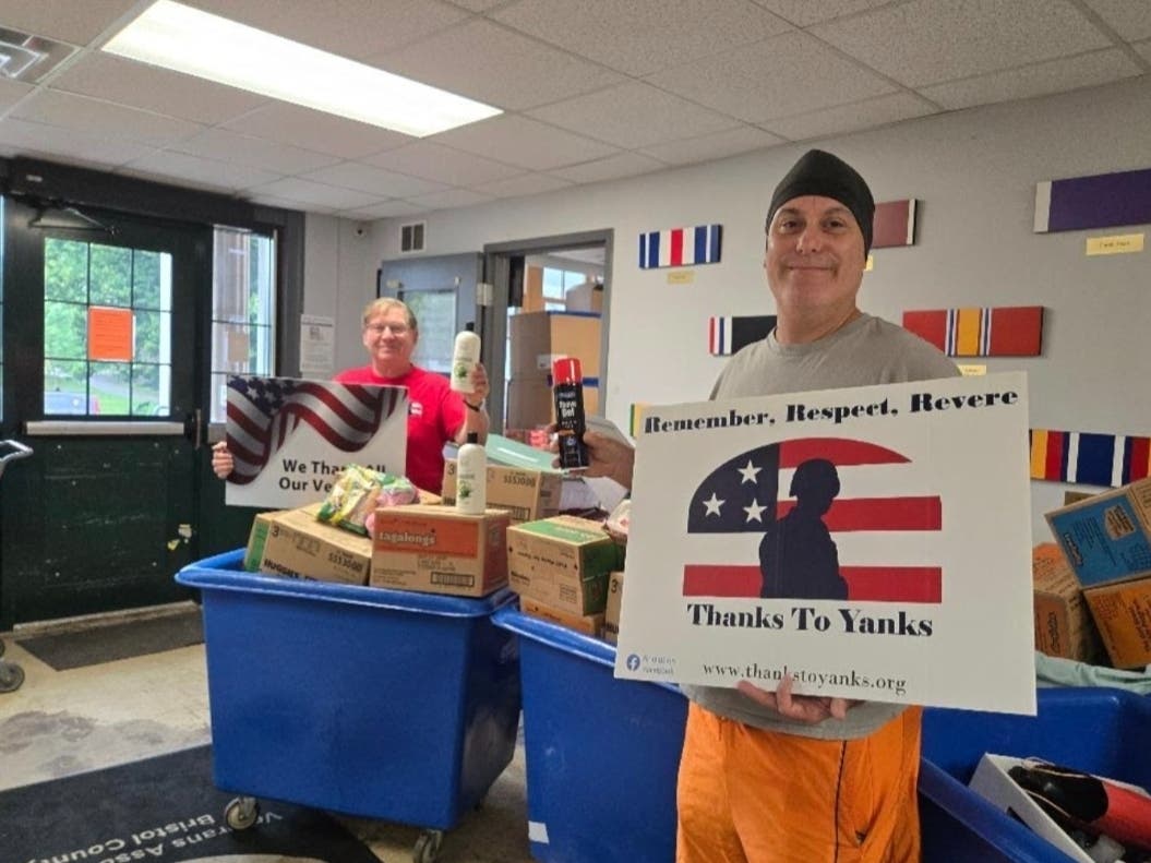 Thanks To Yanks, a local charity dedicated to supporting military families, delivered a large supply of food and personal hygiene items to the Veterans Association of Bristol County, the nonprofit announced on Sunday.