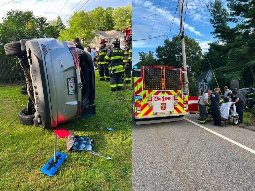 Driver Rescued From Overturned Vehicle In Grafton