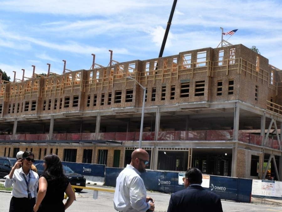 Crews raised the final beam for The Phoenix at Curtis' new Empowerment and Opportunity Center earlier this month. This marked the topping off of the Phase 2 building, according to the Worcester Housing Authority.