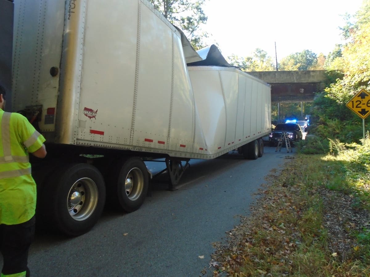 50-year-old driver from Utah hit an MBTA railroad bridge on Arch Street over the weekend.