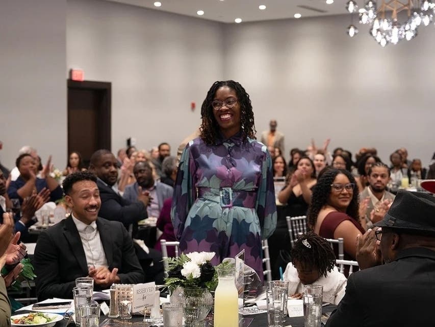 Crista Johnson-Agbakwu, MD, founding director of the UMass Chan Collaborative in Health Equity, received the Worcester Black Excellence Award for Community Leadership during the second annual Honoring Black Excellence Celebration on Oct. 2.