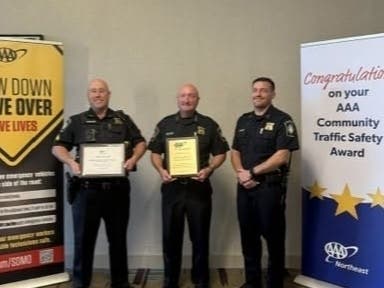 Sgt. Chris Atchue received the AAA Traffic Safety Hero Award while the department earned the AAA Gold Traffic Safety Award, police announced on Tuesday.