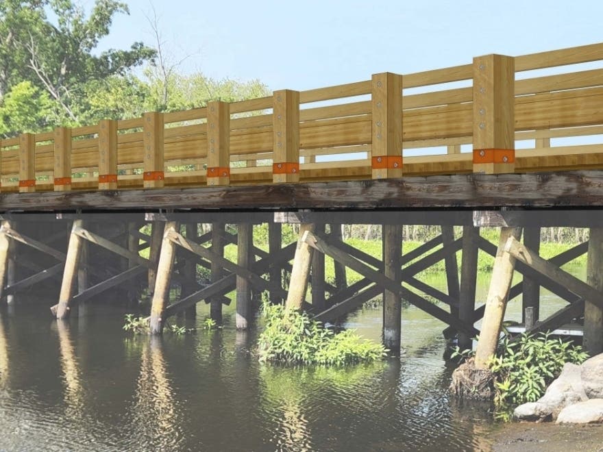 Rendering of Sherman's Bridge after construction.