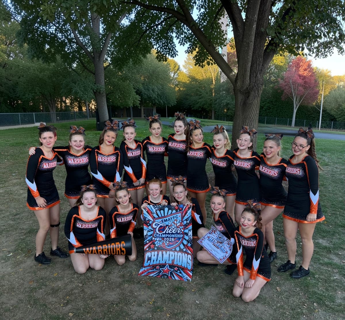The Wayland-Weston Youth Cheer program will celebrate a championship season at a showcase this weekend. The program is made up of three squads, including the Tiny Warriors, Mighty Warriors and Junior Warriors.