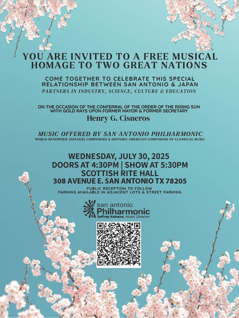 FREE Musical Concert honoring the strong ties betweeen Japan and San Antonio