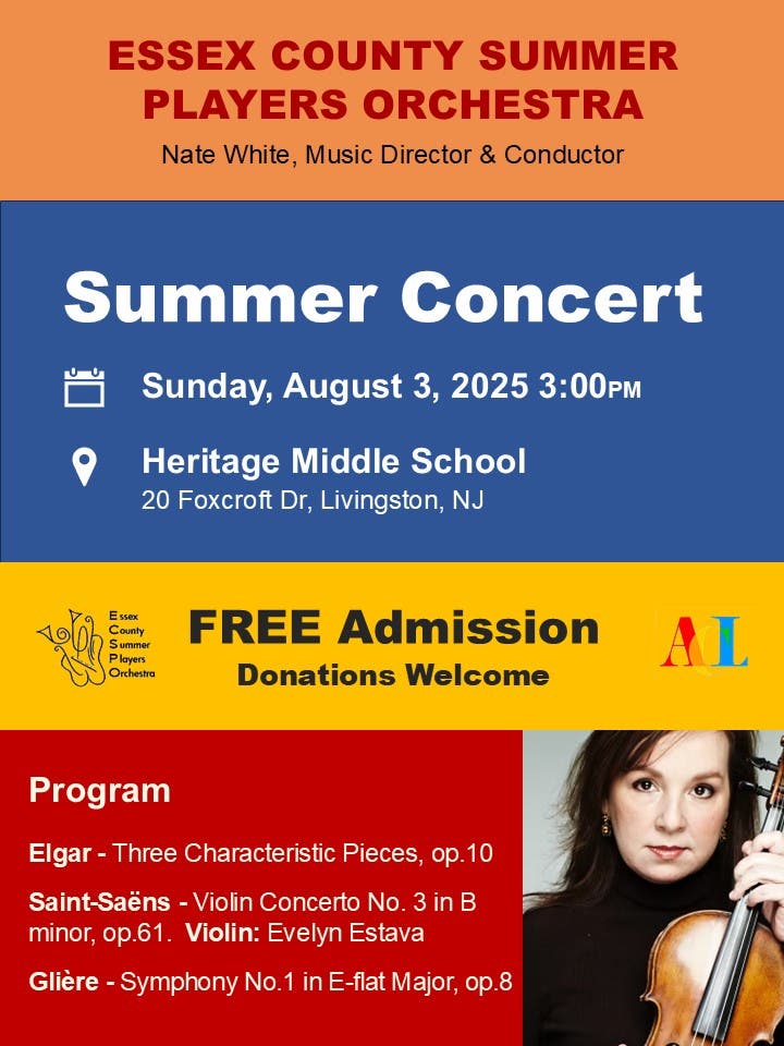 Free Concert! Essex County Summer Players Orchestra Performs Live