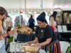 bazaar, Tiverton, 2025, Crafts, People, baskets, casual, vendor, handmade, shopping, Smiling, customers, indoor, market, interaction, Jewelr