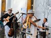musicians, performance, pan flute, Music, instruments, guitar, white clothing, hats, microphones, Traditional, drums, concert, live, band, i