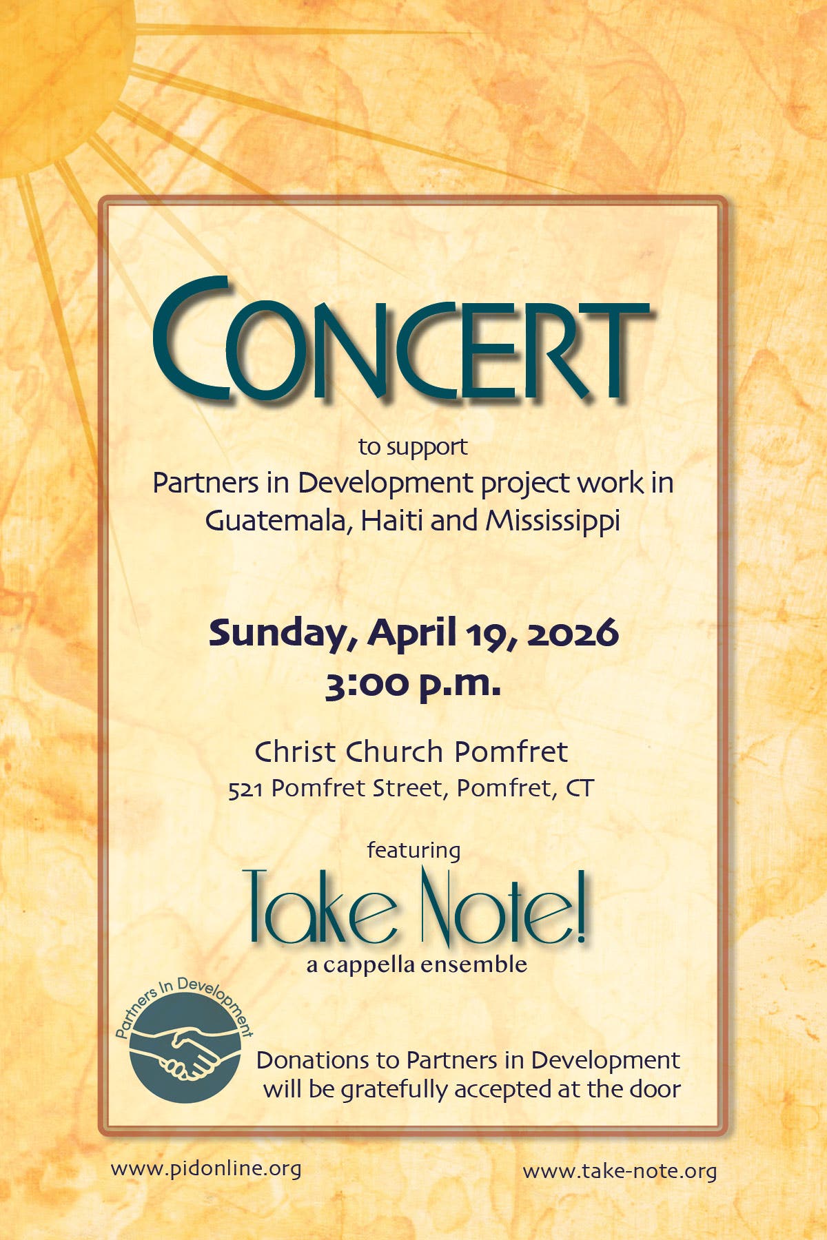 Take Note! A Cappella Performs A Concert To Benefit Partners In Development