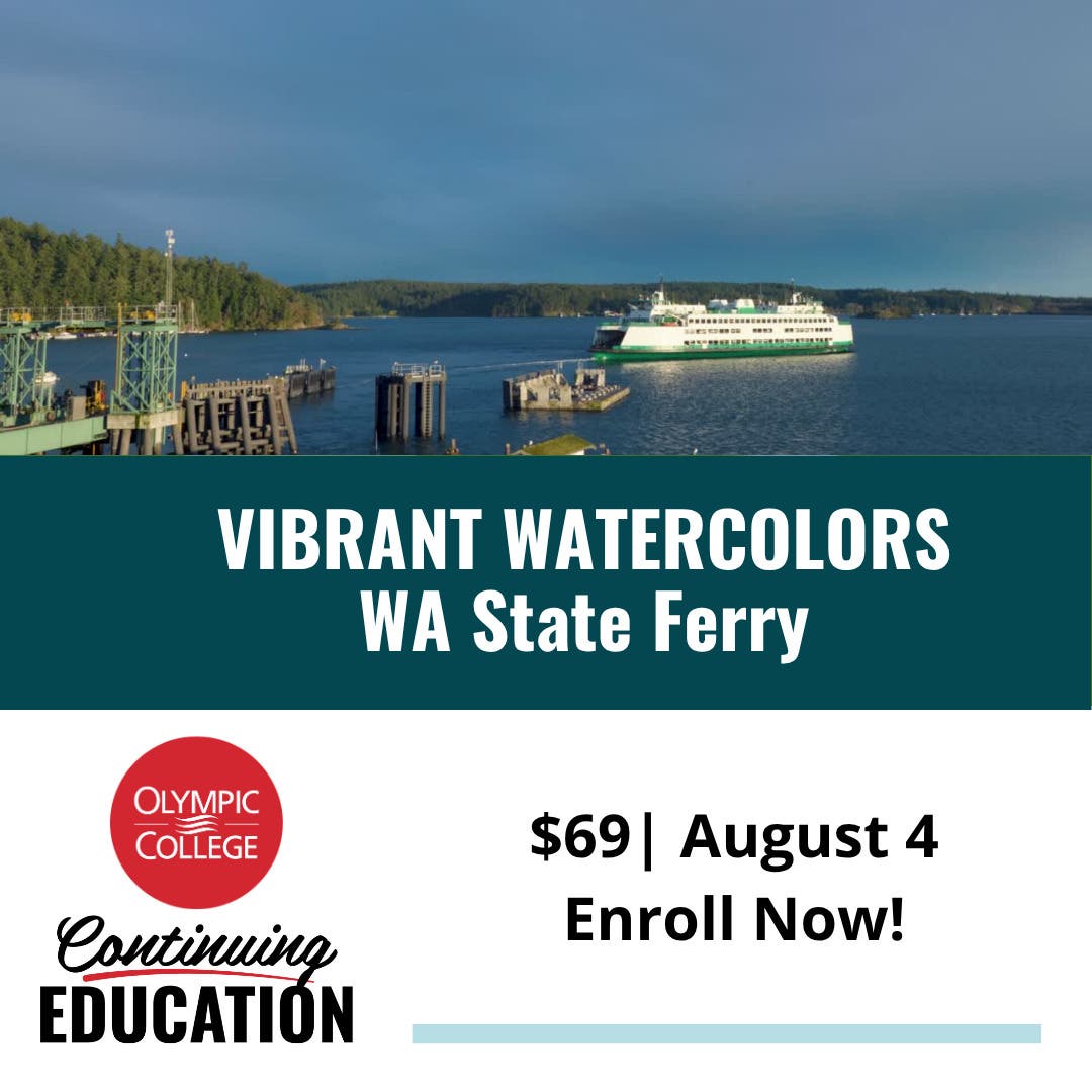 Vibrant Watercolors: Washington State Ferry