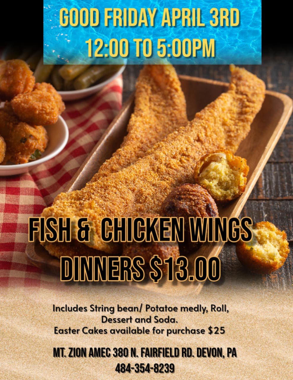 Good Friday Fish & Chicken Wings Dinners
