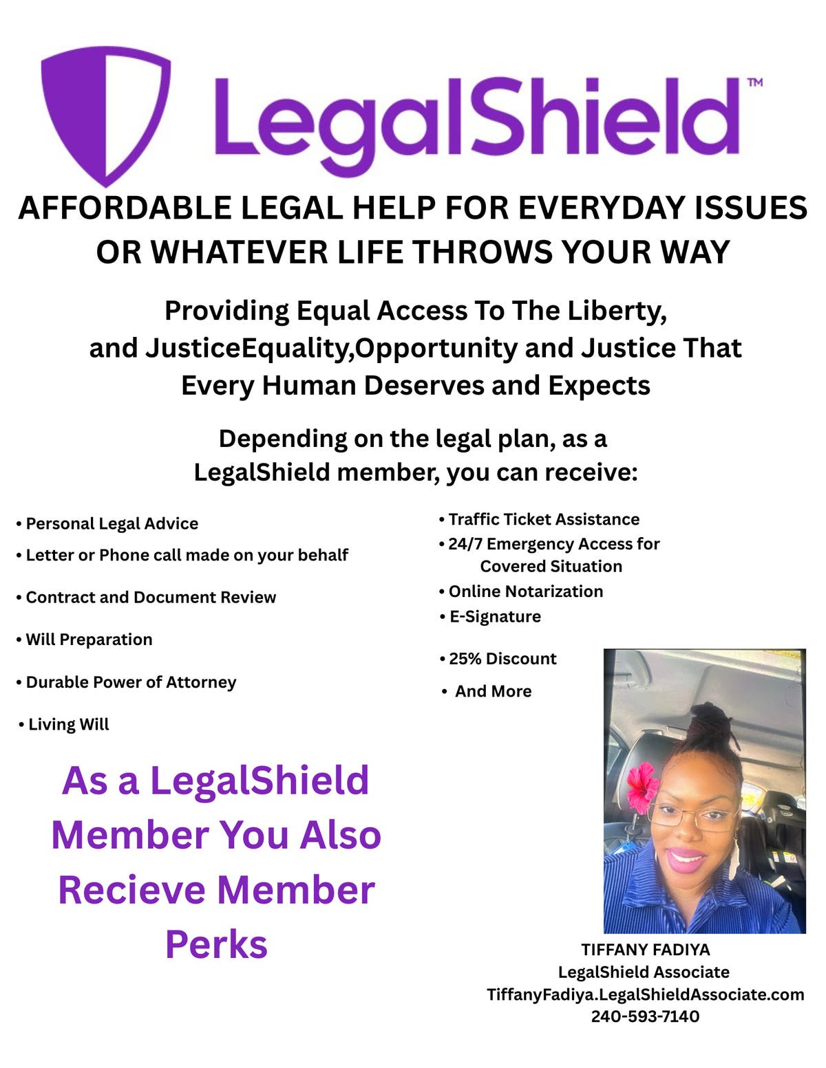 Tiffany &  Legal Shield Associate 