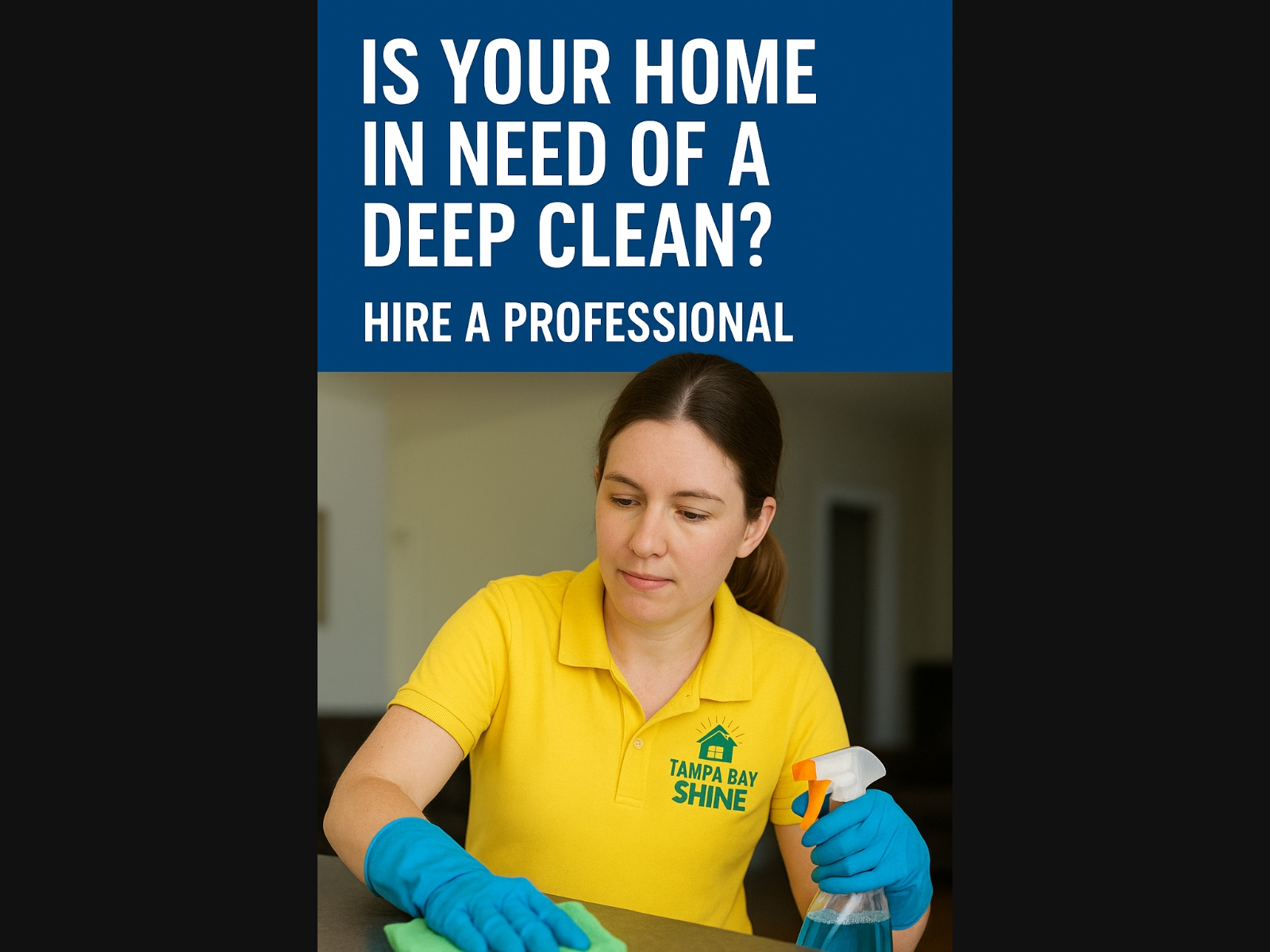 A Tampa Bay Shine professional delivering a detailed deep cleaning service in an Apollo Beach home — locally trusted for spotless results.