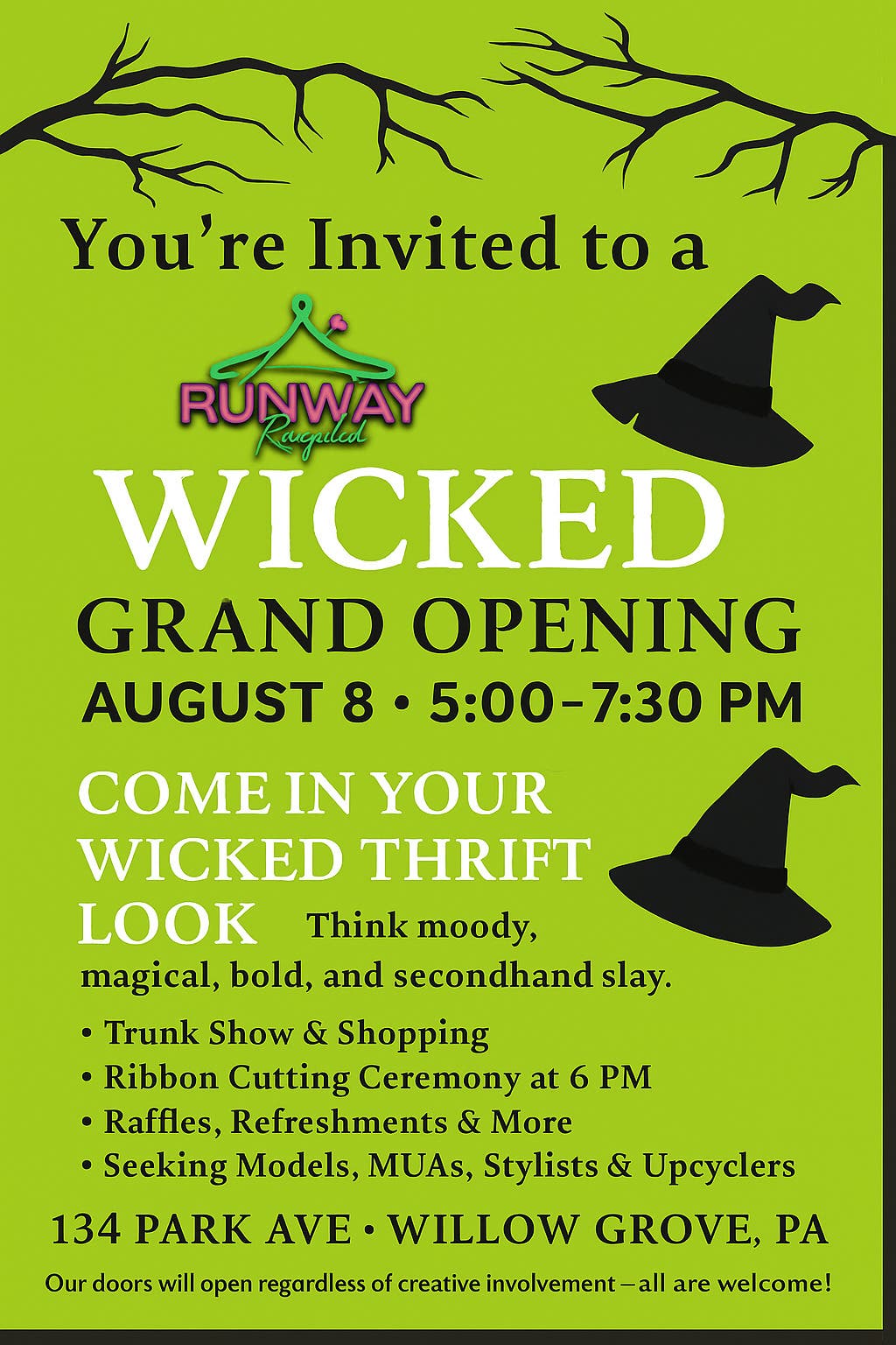 🎉 Wicked Grand Opening: Runway Recycled Arrives in Willow Grove! 👗♻️