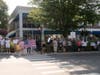 Rally-goers on Main Street