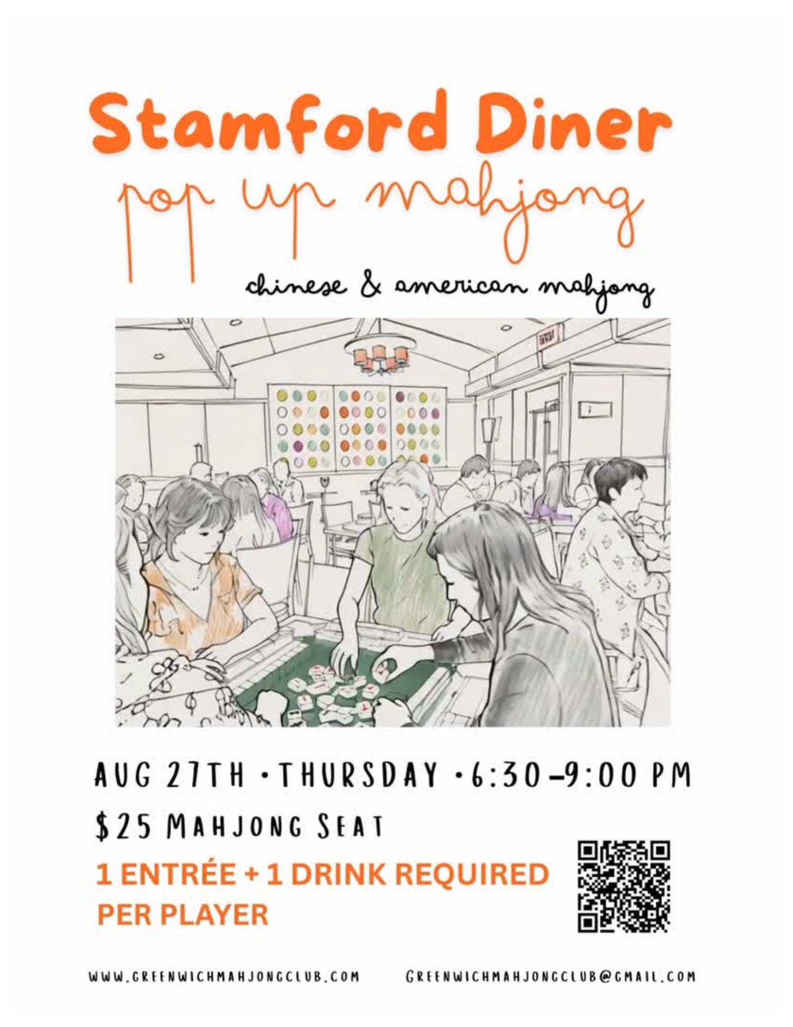 Pop Up Mahjong at Stamford Diner | Hosted by Greenwich Mahjong Club