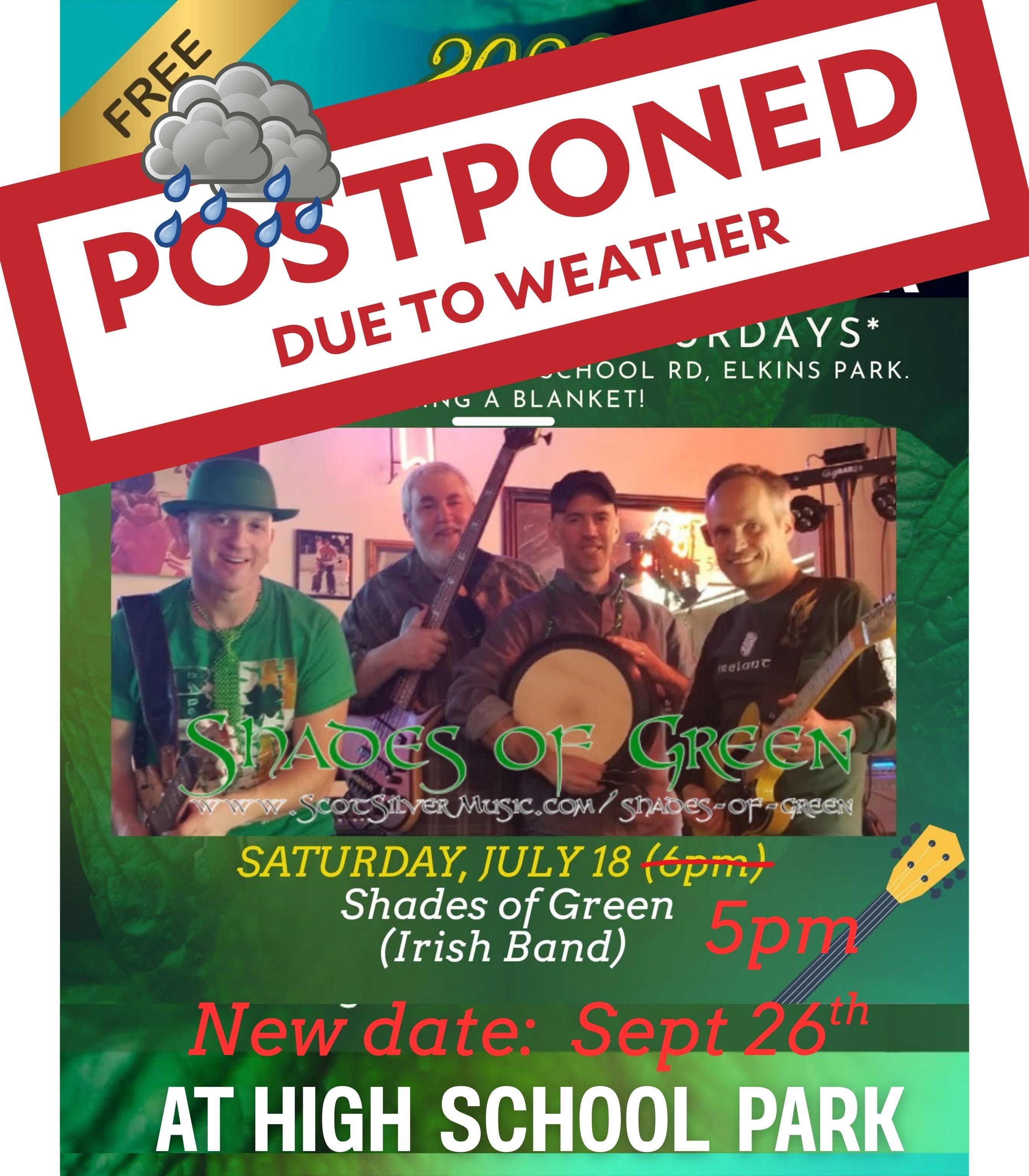 Postponed - Free Summer Concert Series - Shades of Green