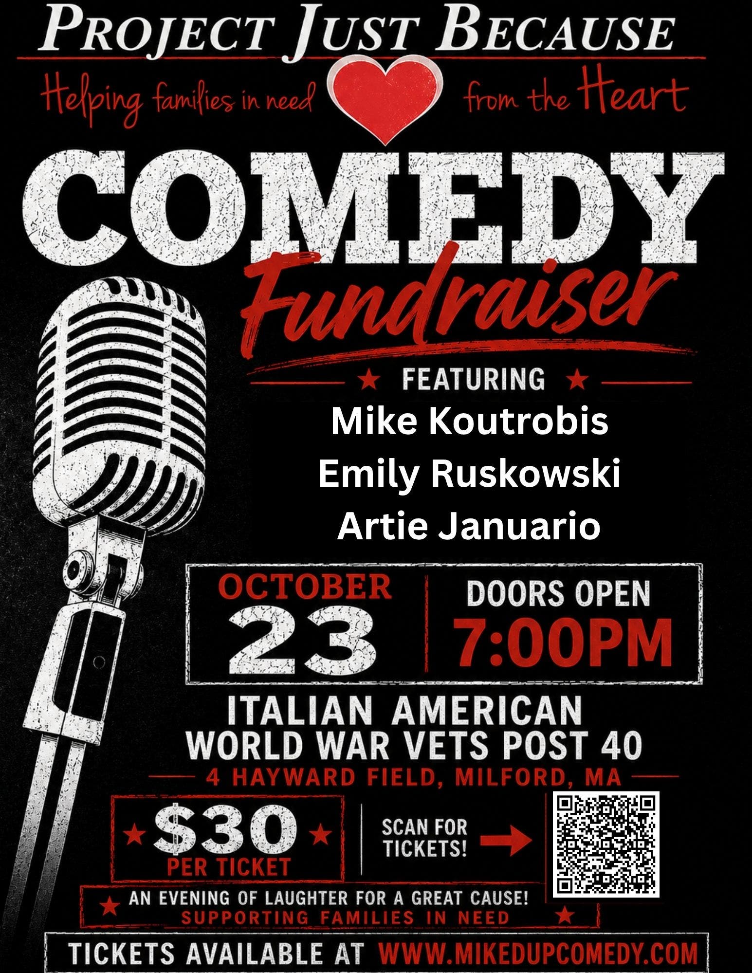Project Just Because Comedy Fundraiser