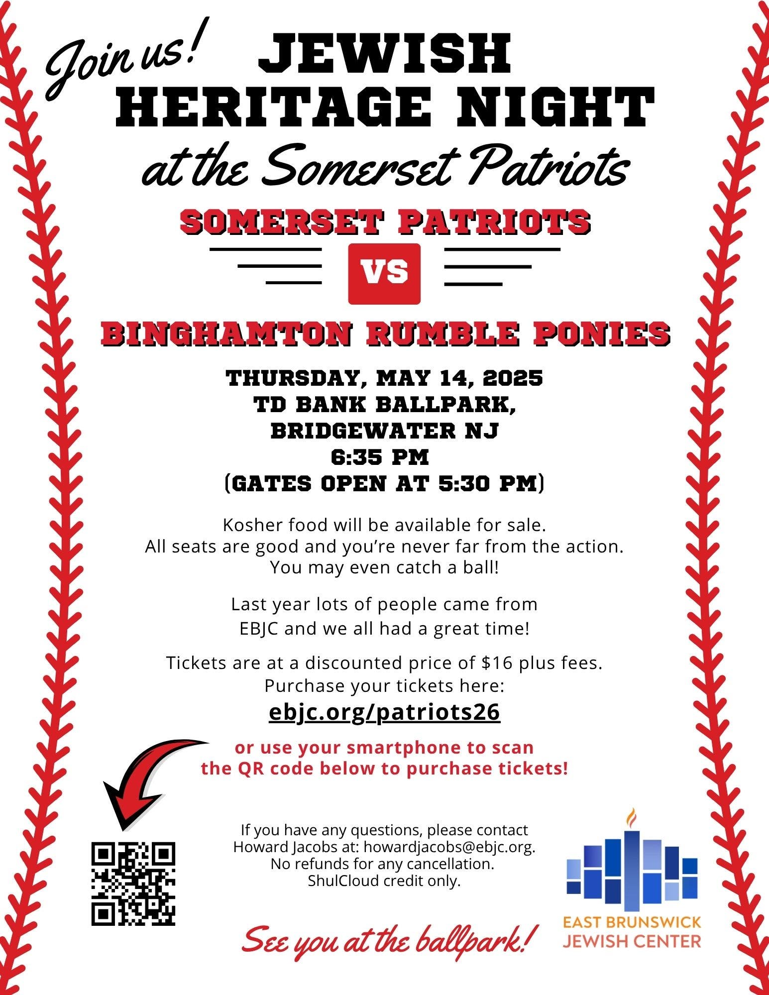 Jewish Heritage Night @ the Somerset Patriots