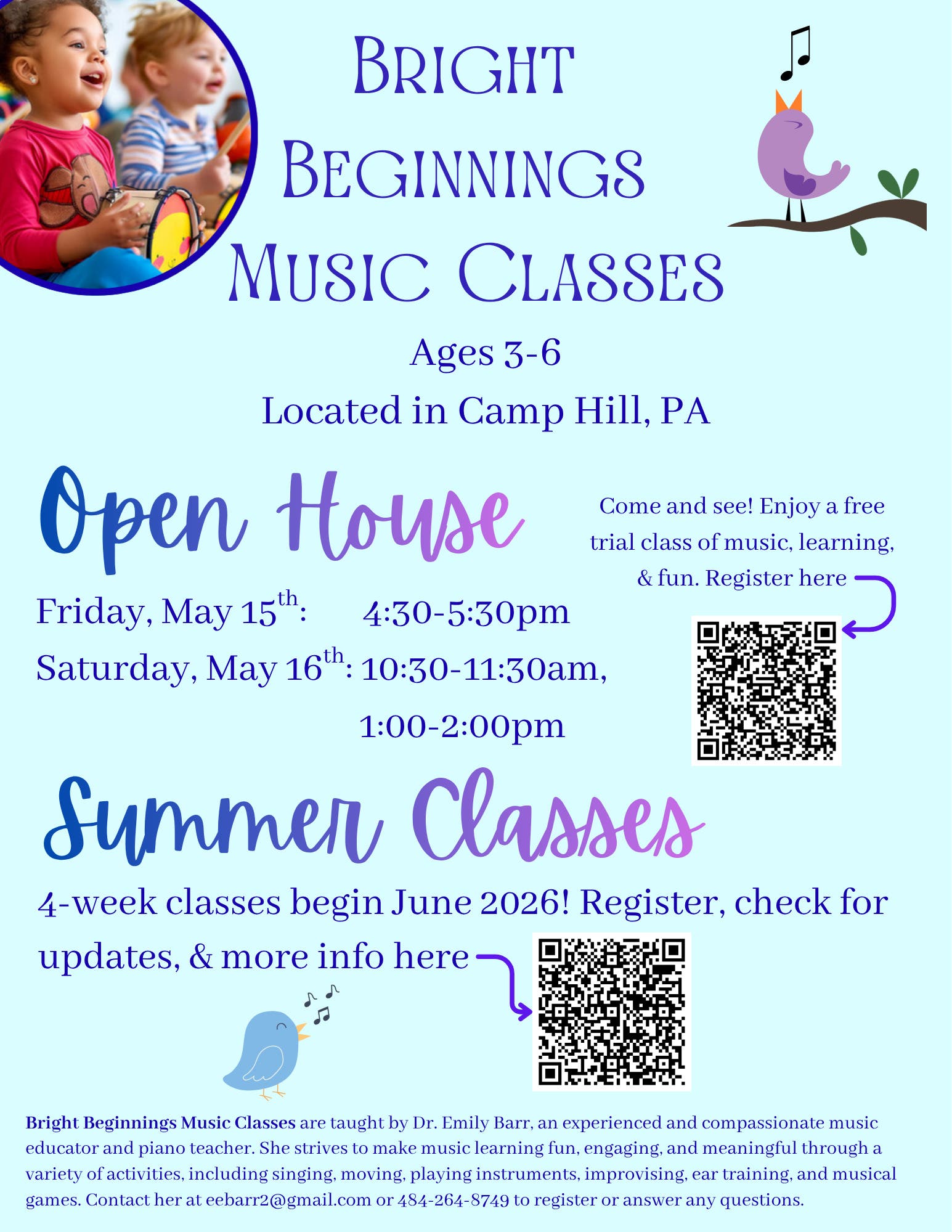 Open House (Free!): Bright Beginnings Music Classes 