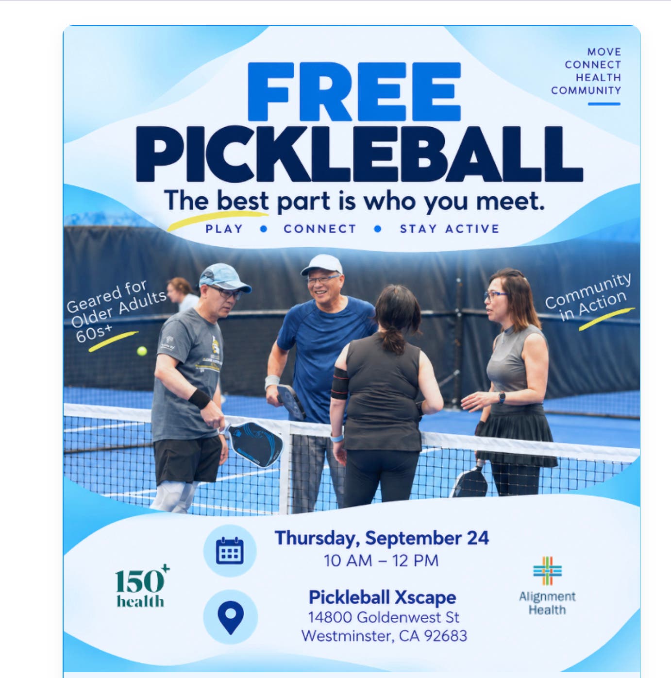 FREE Pickleball, Coaching, and Giveaway with 150+ Health and Alignment Health