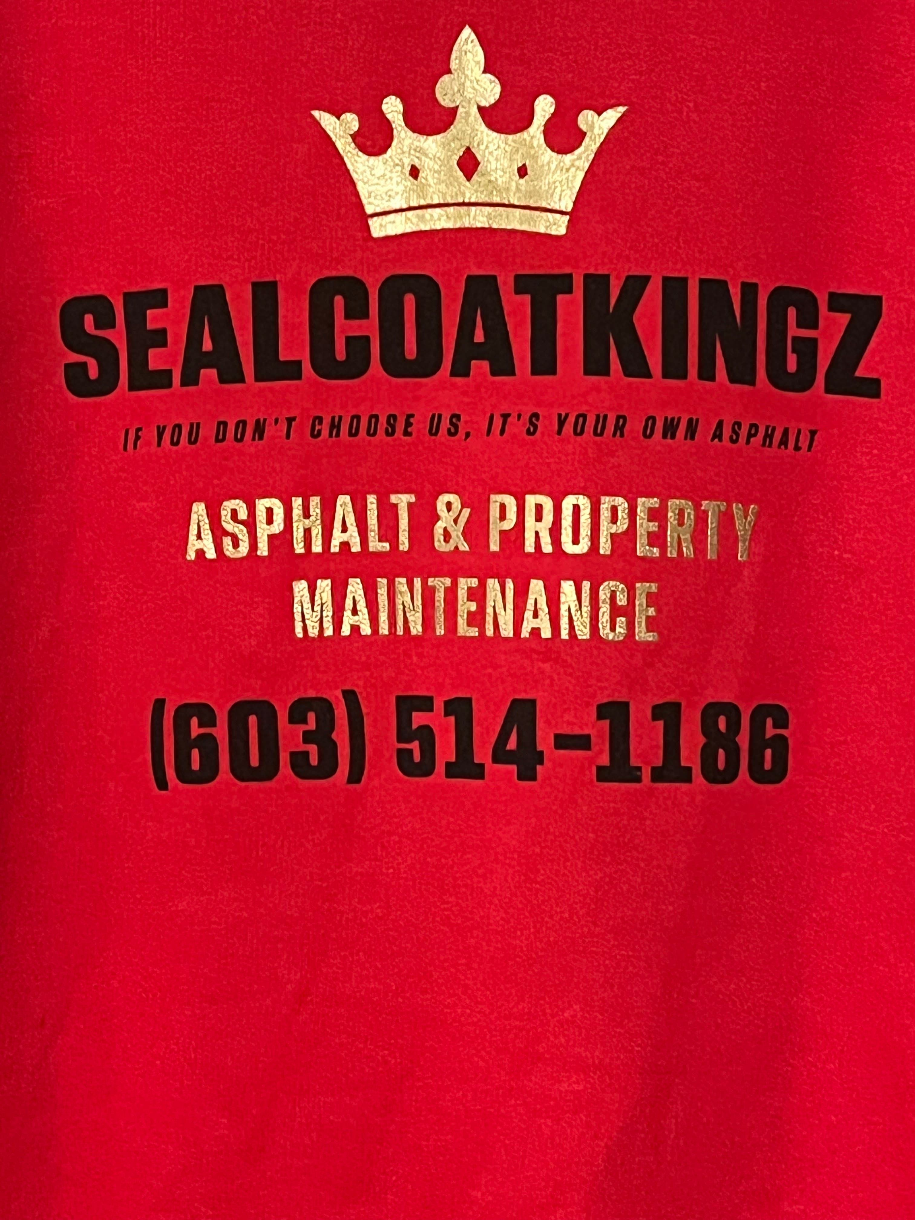 Sealcoating crack sealing asphalt patches