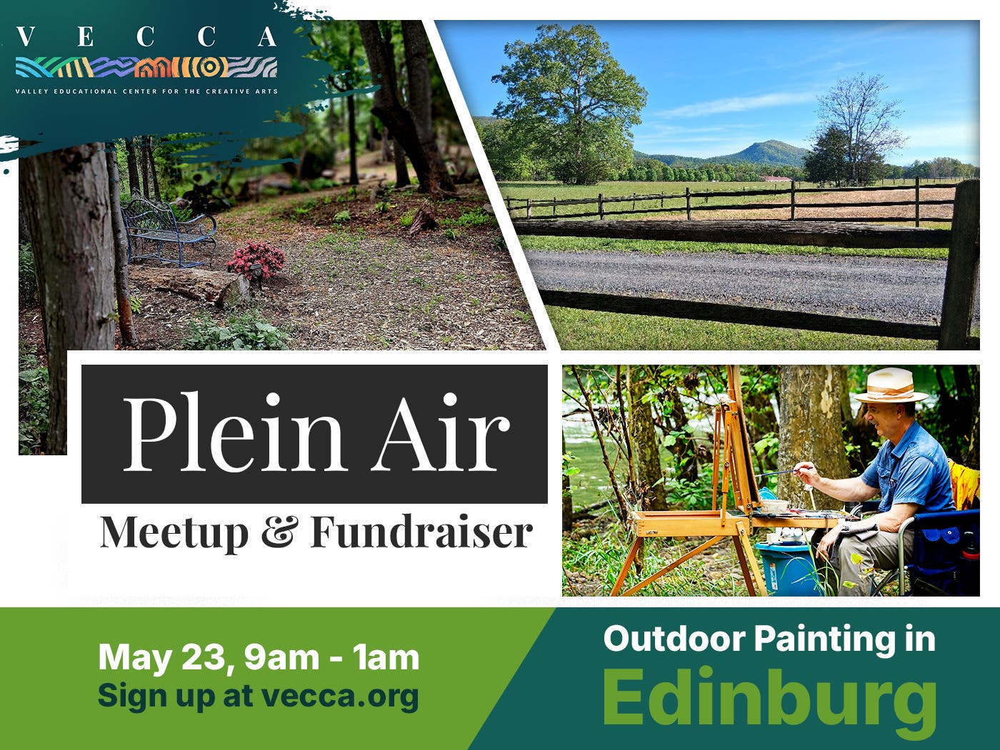 Plein Air Meetup & Fundraiser. Painting Outdoors in Edinburg with VECCA