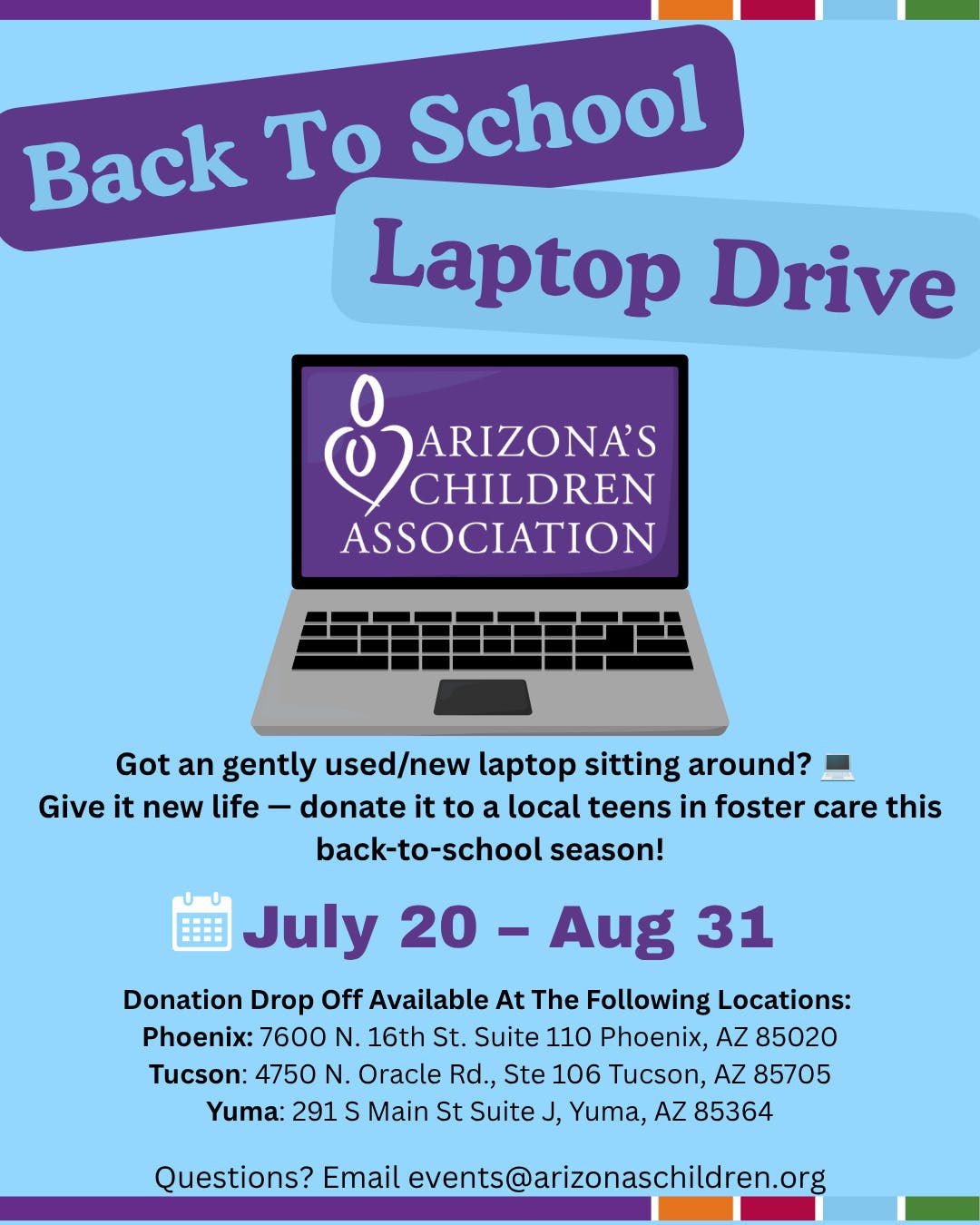 Arizona's Children Association Back to School Laptop Drive