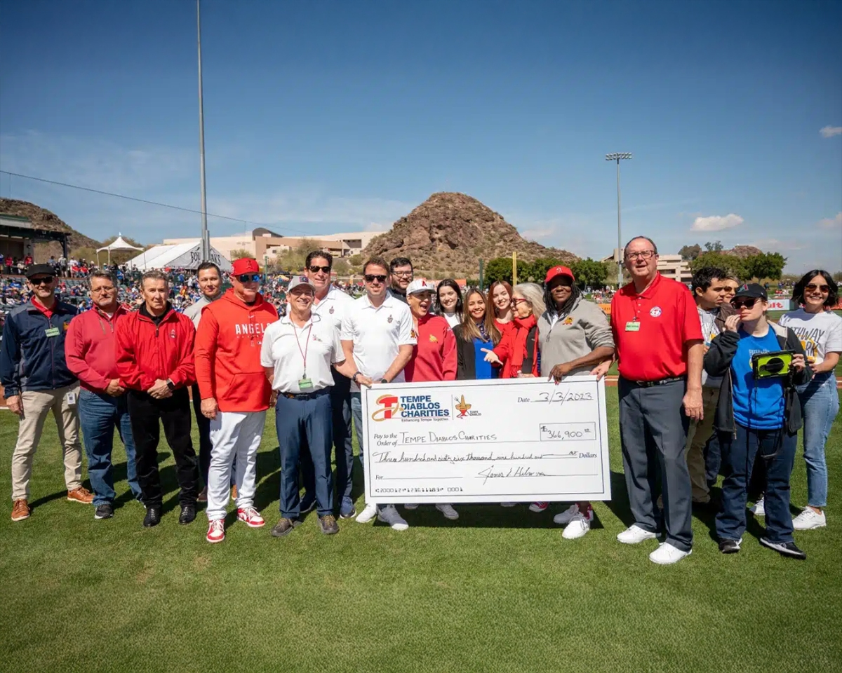 Tempe Diablos Charities Presents a Check on Diablo Day 2026