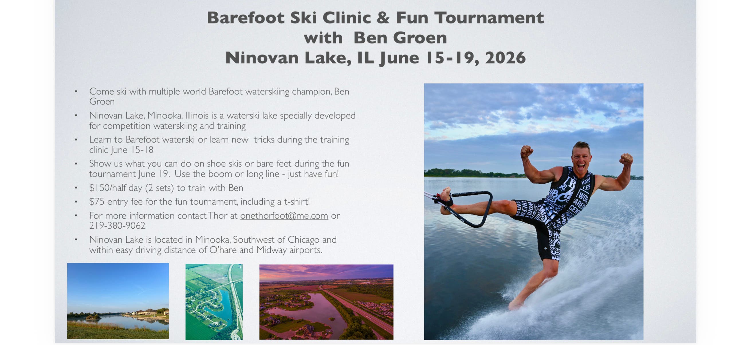 Barefooting water skiing clinic and tournament 