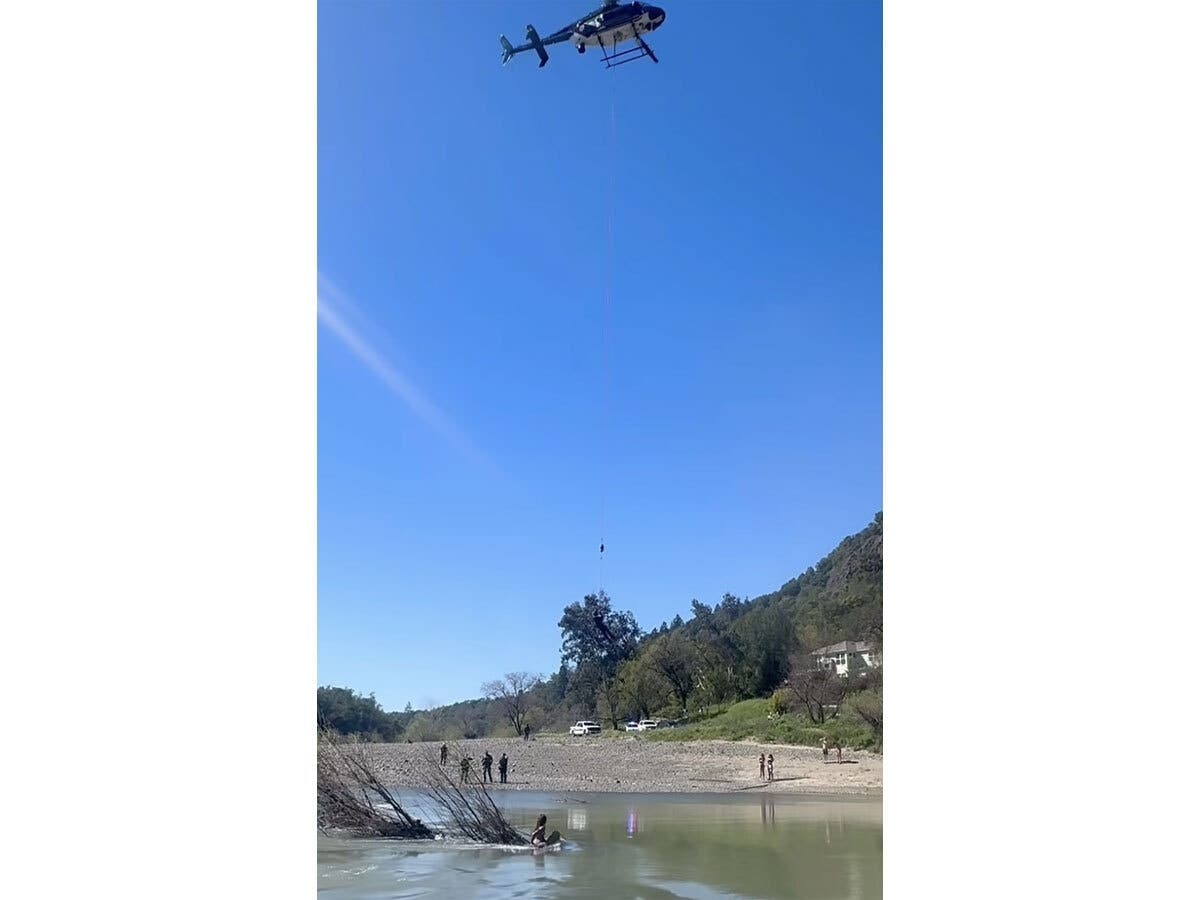 A 17-year-old girl rescued by helicopter escaped serious harm after a sudden current pulled her into the Russian River. 