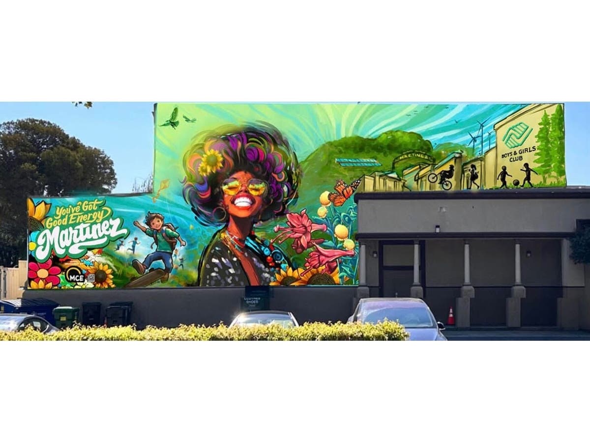 Local leaders, artists, and youth advocates  unveil a new energy-inspired mural at the Boys & Girls Club in Martinez.
