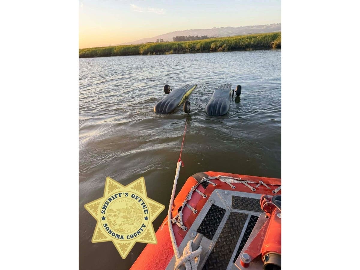 A pilot survived a Petaluma river landing after the aircraft overturned during a training exercise, prompting a multi-agency rescue response. 