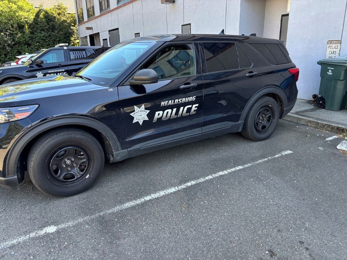 Healdsburg police said the department rarely releases suspect photos but made an exception in the case of Sharpie marker message scrawled on the patrol vehicle Saturday.
